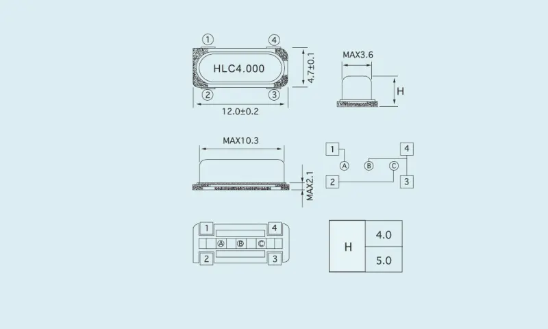 เครื่องสะท้อนเสียงคริสตัลควอตซ์ HC-49S/4PD