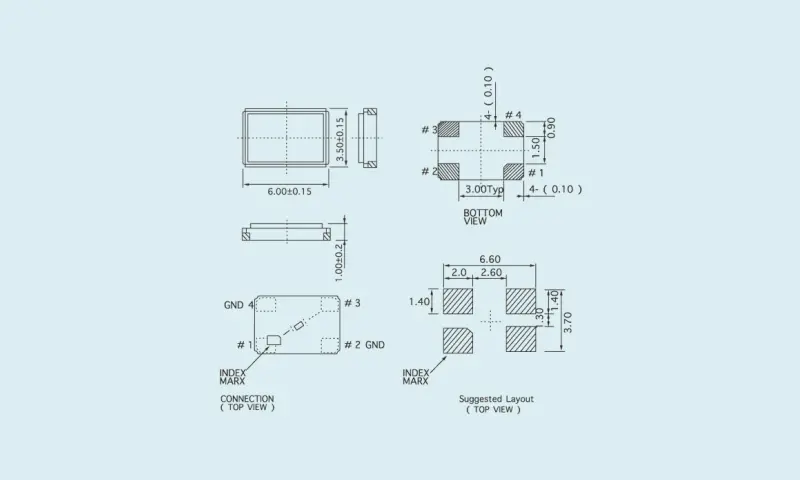 เครื่องสะท้อนเสียงคริสตัลควอตซ์ SMD 5.0&times;3.2
