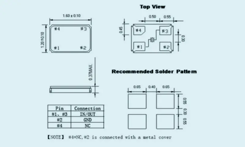เครื่องสะท้อนเสียงคริสตัลควอตซ์ SMD 2.0*1.6