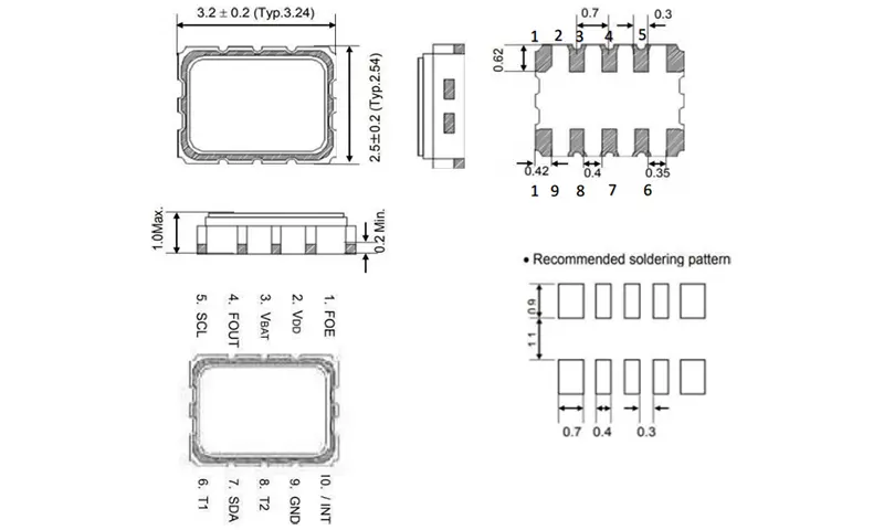 เครื่องสะท้อนเสียงคริสตัลควอตซ์ RTC 3.2*2.5